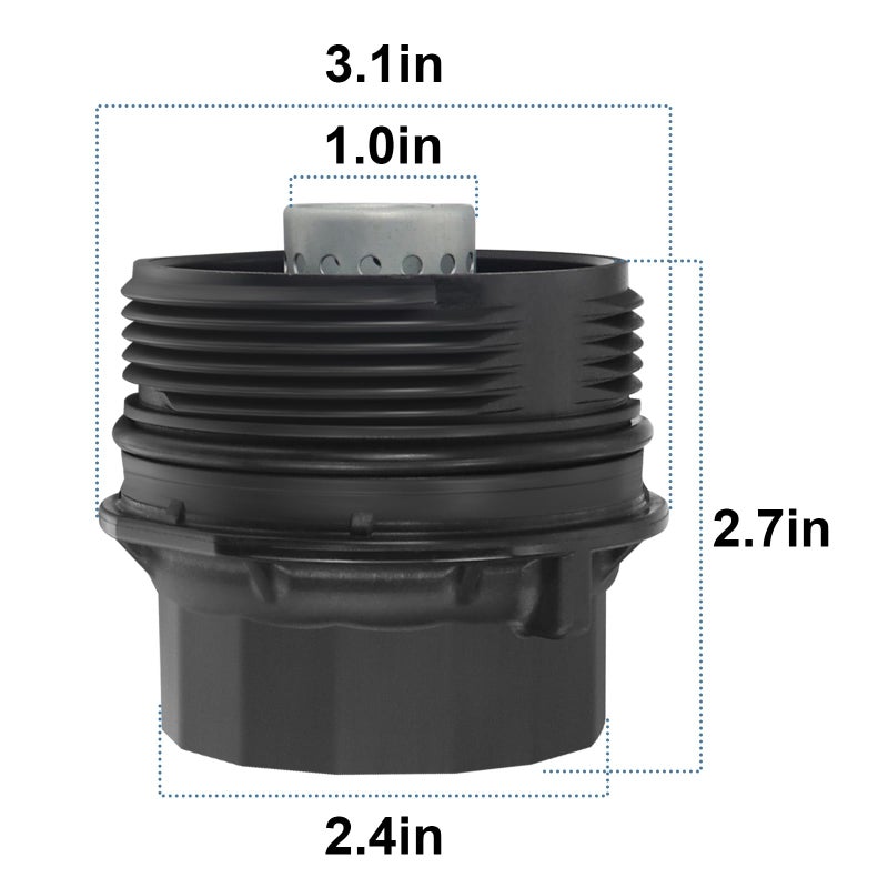 Sikawai Oil Filter Housing Cap Assembly 15620-37010 1562037010 for 2009-2016 To-yota Co-rolla Matr-ix Pr-ius 2011-2016 Lexus CT200h S-cion xD iM Replaces 917-039 19185631 ENP4118 by Sikawai - Image 2
